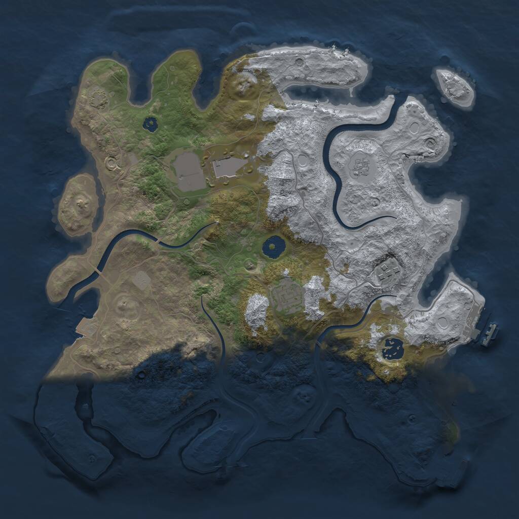 Rust Map: Procedural Map, Size: 3500, Seed: 1652860721, 10 Monuments