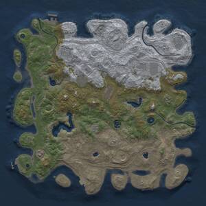 Thumbnail Rust Map: Procedural Map, Size: 4500, Seed: 28223016, 16 Monuments