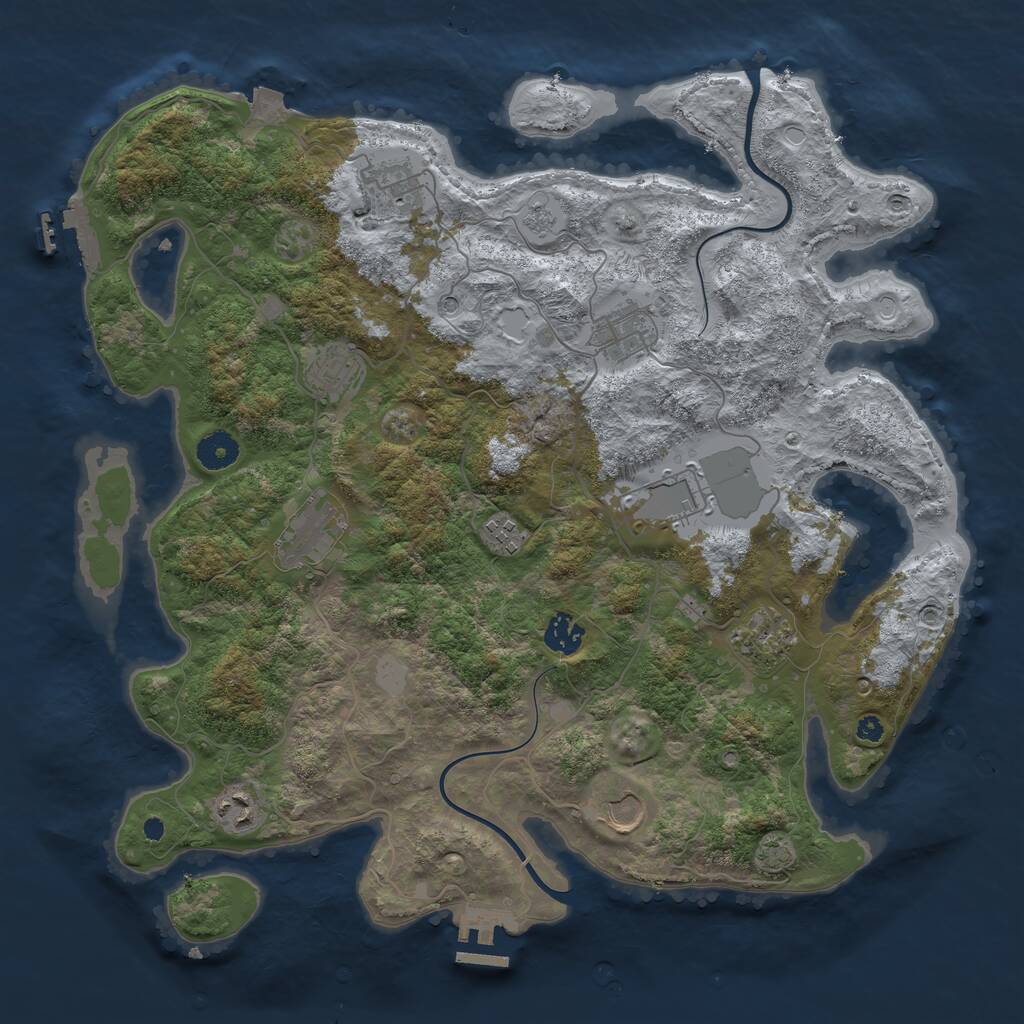 Rust Map: Procedural Map, Size: 3900, Seed: 1330, 16 Monuments
