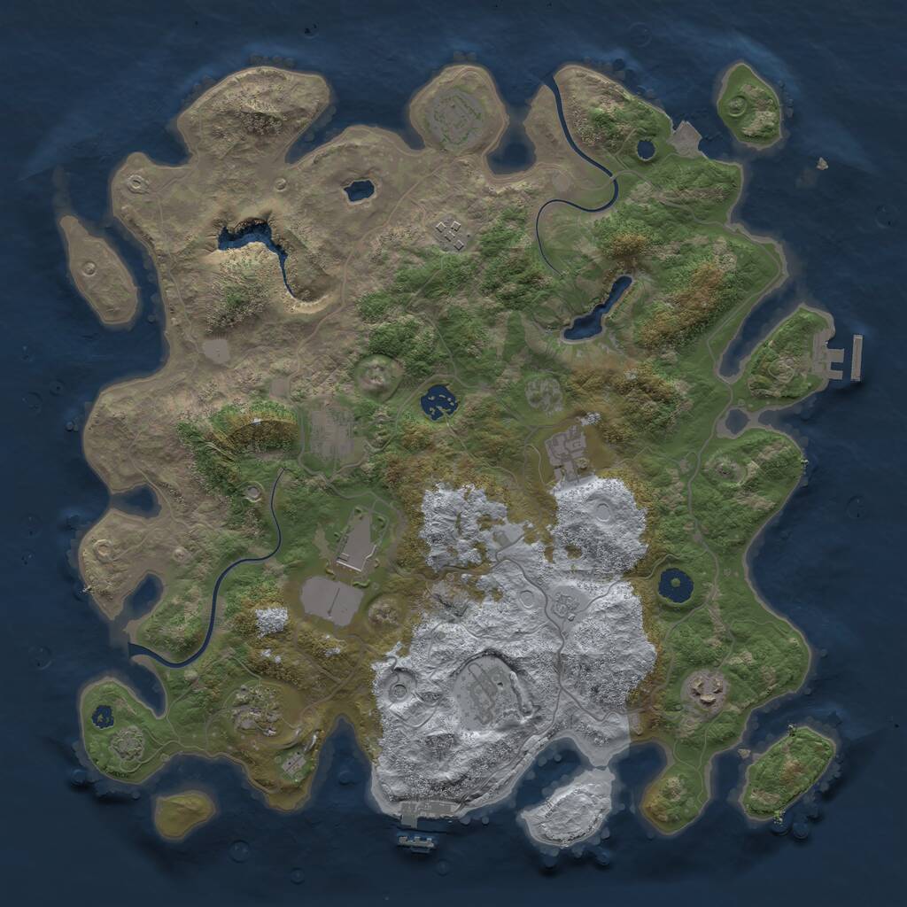 Rust Map: Procedural Map, Size: 4000, Seed: 1497080774, 15 Monuments