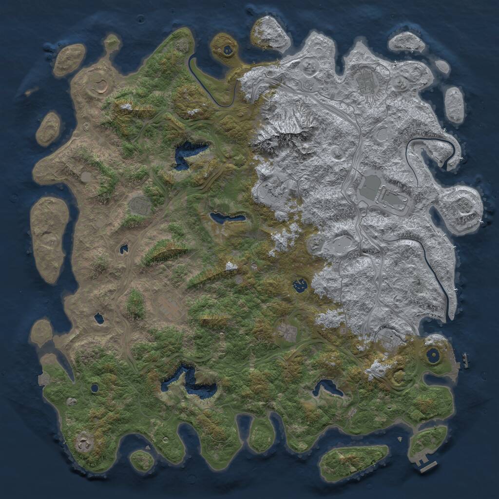 Rust Map: Procedural Map, Size: 5500, Seed: 692859304, 17 Monuments