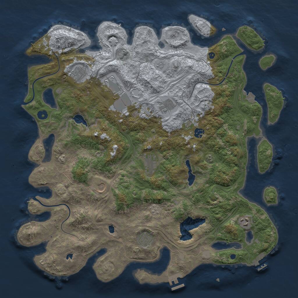 Rust Map: Procedural Map, Size: 4500, Seed: 240, 15 Monuments