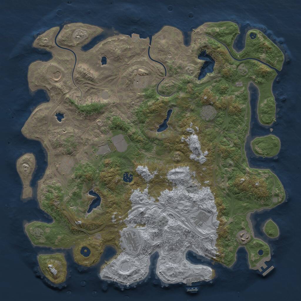 Rust Map: Procedural Map, Size: 4500, Seed: 311499049, 16 Monuments