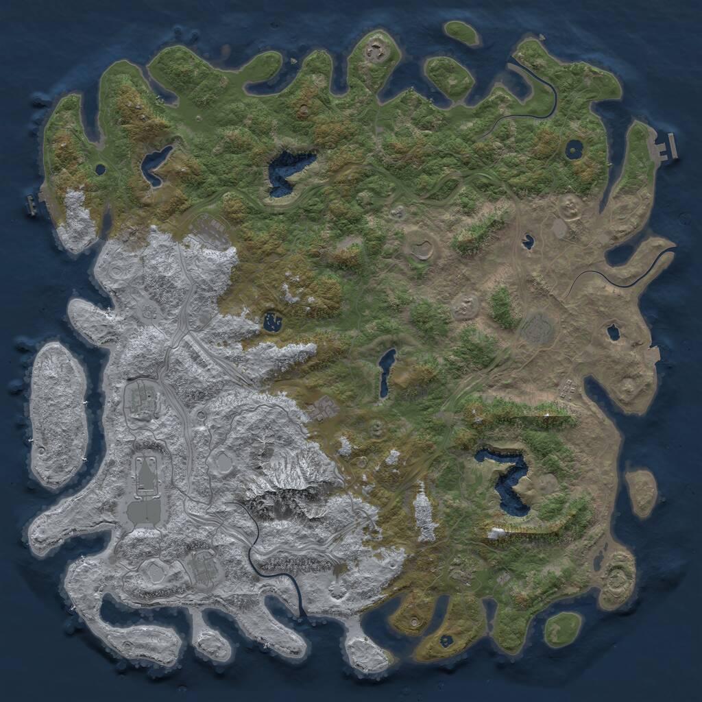 Rust Map: Procedural Map, Size: 5500, Seed: 61224, 17 Monuments
