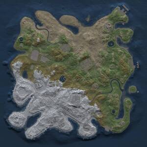 Thumbnail Rust Map: Procedural Map, Size: 3700, Seed: 841728262, 14 Monuments