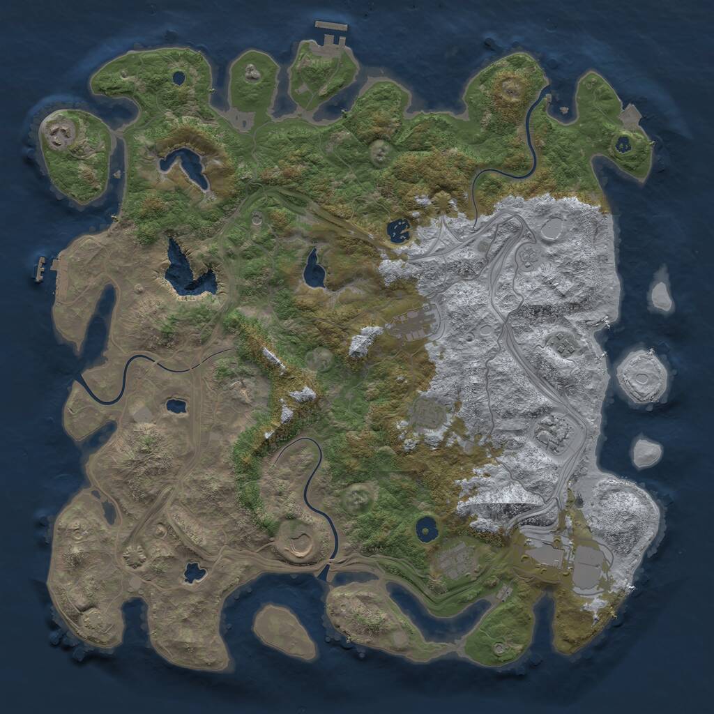 Rust Map: Procedural Map, Size: 4500, Seed: 1822507735, 15 Monuments
