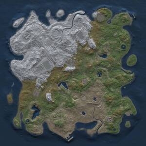 Thumbnail Rust Map: Procedural Map, Size: 4500, Seed: 2065820811, 15 Monuments