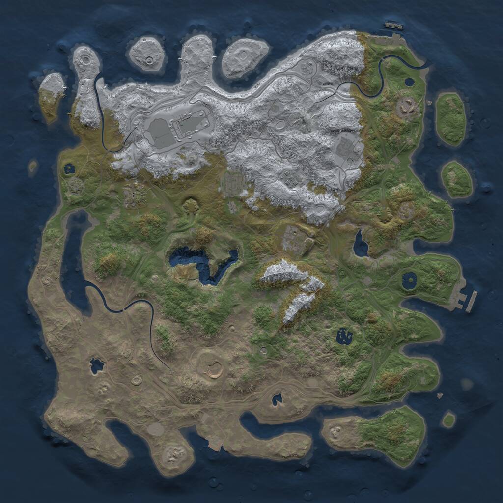 Rust Map: Procedural Map, Size: 4500, Seed: 909707791, 15 Monuments