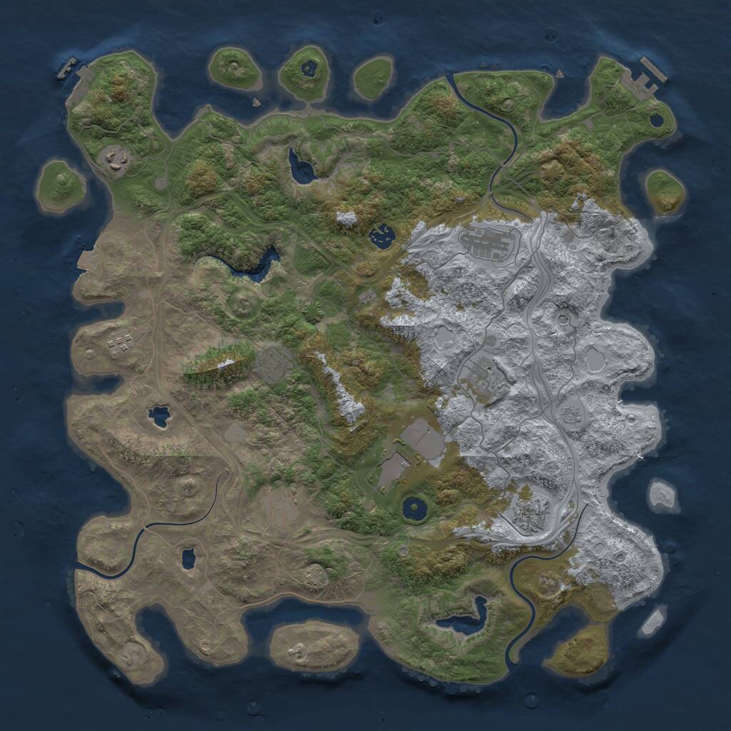 Rust Map: Procedural Map, Size: 4500, Seed: 1623151056, 15 Monuments