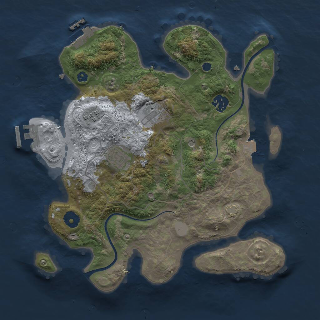 Rust Map: Procedural Map, Size: 3000, Seed: 60337, 9 Monuments