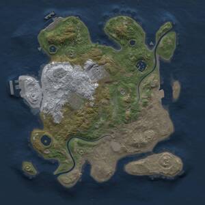 Thumbnail Rust Map: Procedural Map, Size: 3000, Seed: 60337, 9 Monuments