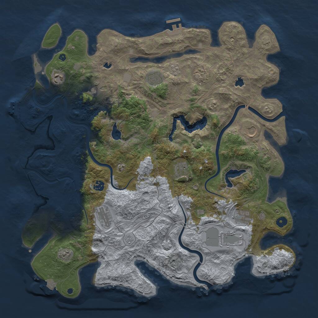 Rust Map: Procedural Map, Size: 4500, Seed: 1534451294, 17 Monuments