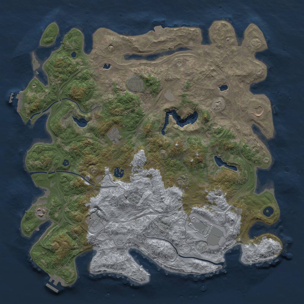 Rust Map: Procedural Map, Size: 4500, Seed: 1534451294, 15 Monuments