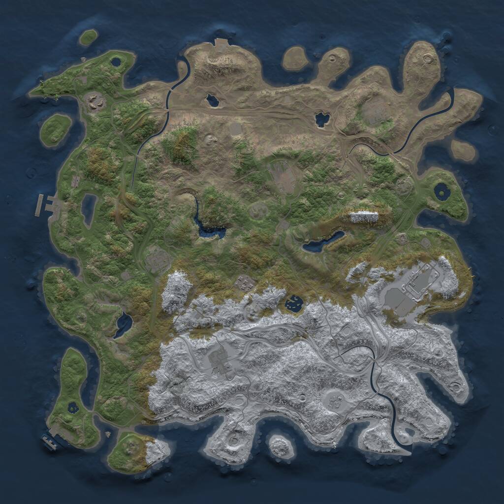 Rust Map: Procedural Map, Size: 4500, Seed: 243880167, 14 Monuments