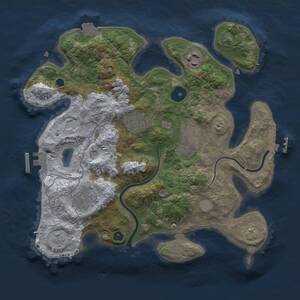 Thumbnail Rust Map: Procedural Map, Size: 3000, Seed: 2135, 10 Monuments