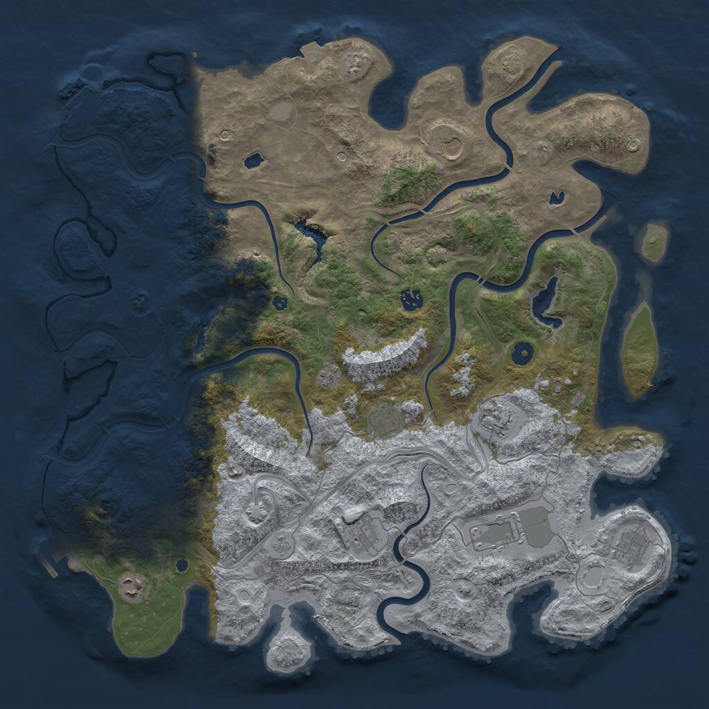 Rust Map: Procedural Map, Size: 4675, Seed: 50000, 15 Monuments