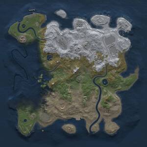 Thumbnail Rust Map: Procedural Map, Size: 3750, Seed: 1485902488, 14 Monuments