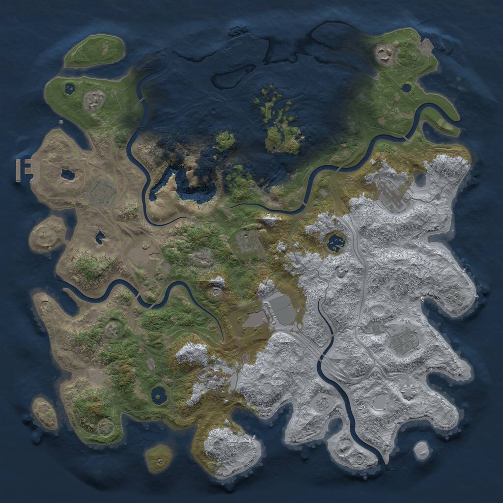 Rust Map: Procedural Map, Size: 4500, Seed: 1557085897, 16 Monuments
