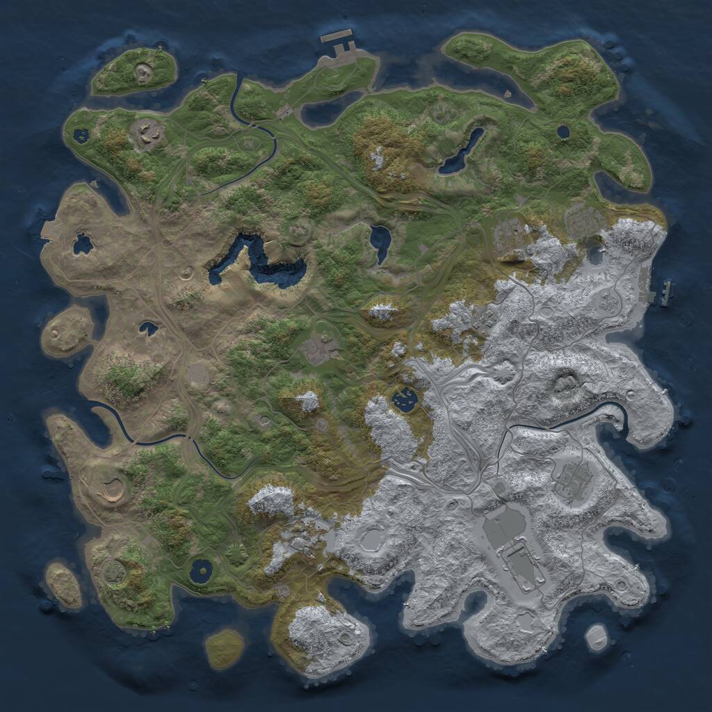 Rust Map: Procedural Map, Size: 4500, Seed: 1557085897, 16 Monuments