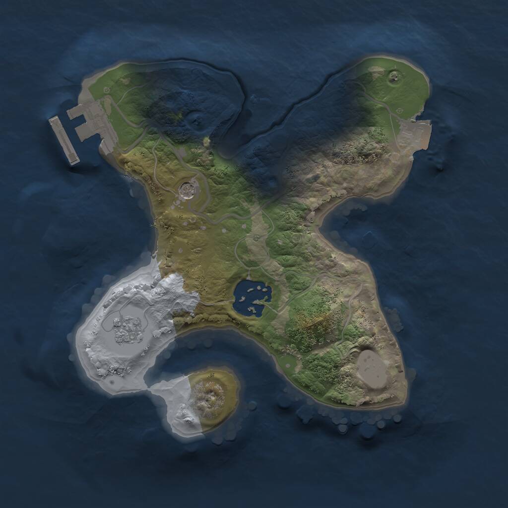 Rust Map: Procedural Map, Size: 2000, Seed: 1641913604, 5 Monuments