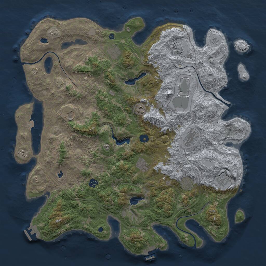 Rust Map: Procedural Map, Size: 4500, Seed: 138978355, 17 Monuments