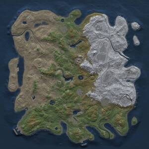 Thumbnail Rust Map: Procedural Map, Size: 4500, Seed: 138978355, 17 Monuments