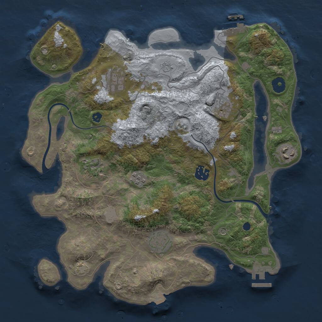 Rust Map: Procedural Map, Size: 3300, Seed: 1737872148, 13 Monuments