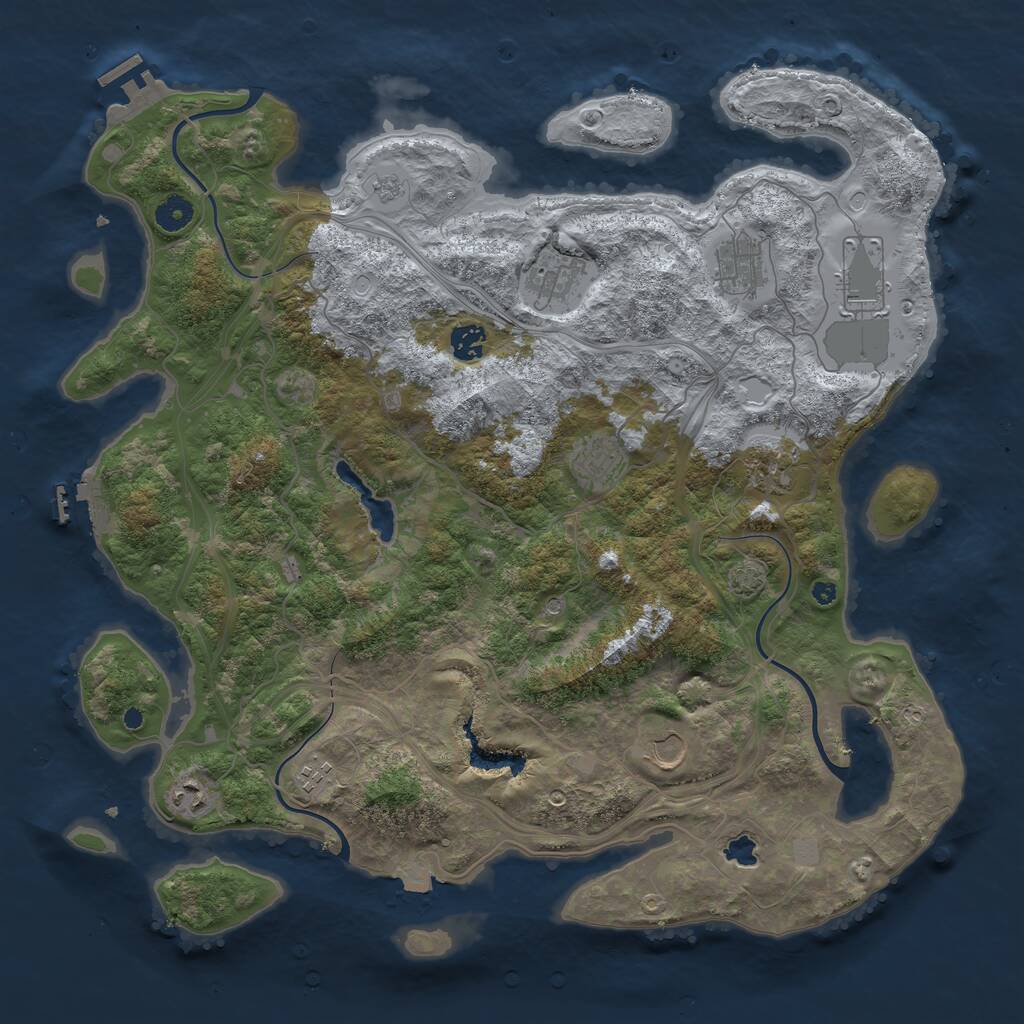 Rust Map: Procedural Map, Size: 4250, Seed: 1355581526, 15 Monuments