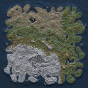 Thumbnail Rust Map: Procedural Map, Size: 5500, Seed: 7, 17 Monuments