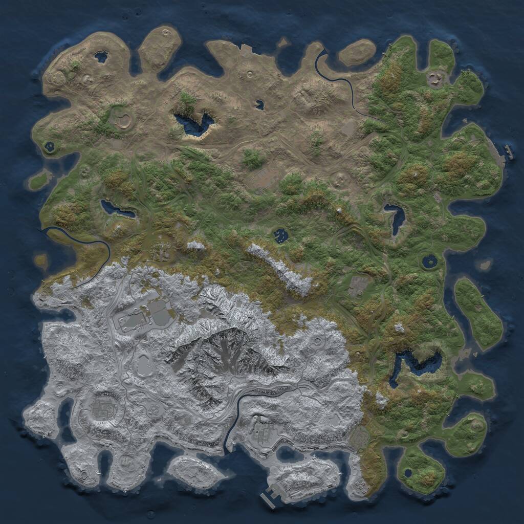 Rust Map: Procedural Map, Size: 5500, Seed: 7, 17 Monuments