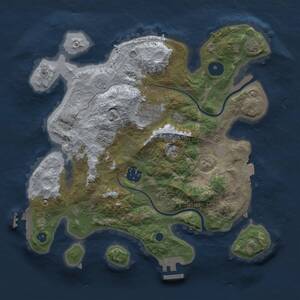 Thumbnail Rust Map: Procedural Map, Size: 3000, Seed: 1367827414, 9 Monuments