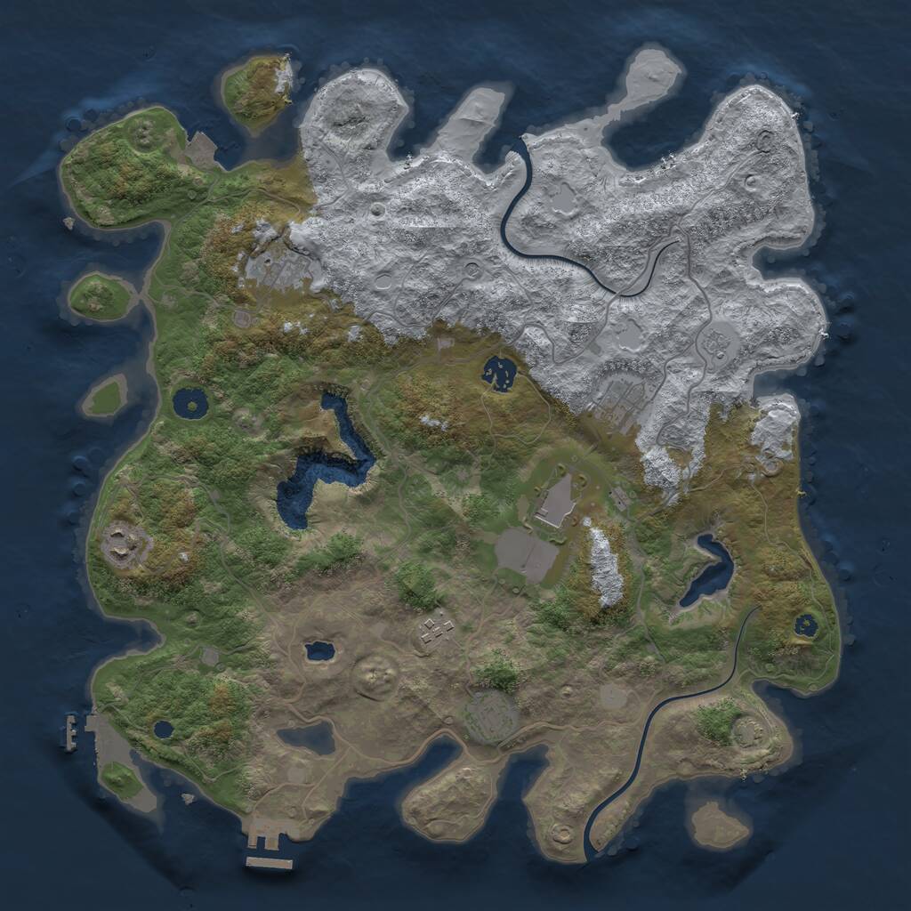 Rust Map: Procedural Map, Size: 4000, Seed: 1638344411, 13 Monuments