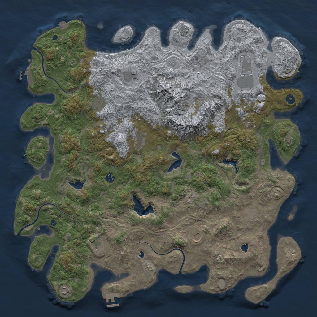 Rust Map: Procedural Map, Size: 5120, Seed: 161192174, 17 Monuments