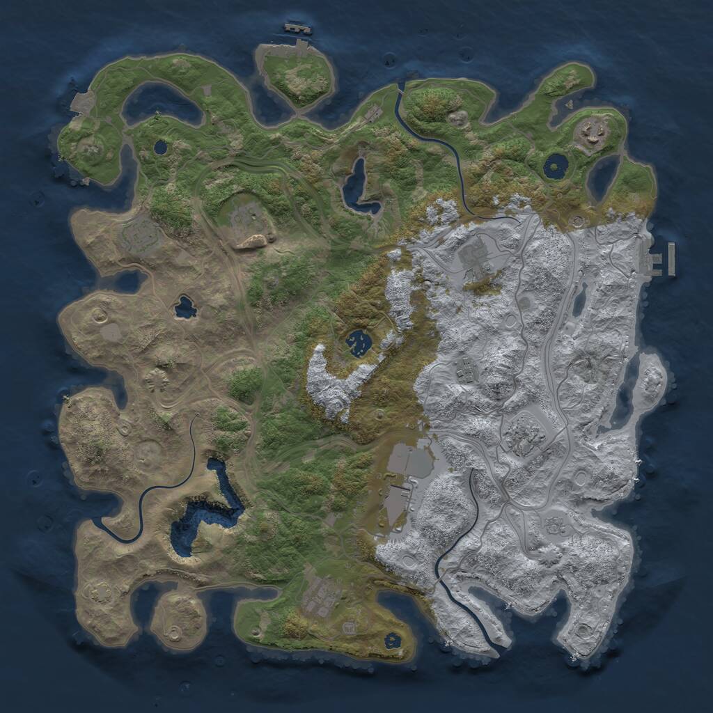 Rust Map: Procedural Map, Size: 4250, Seed: 6999, 15 Monuments