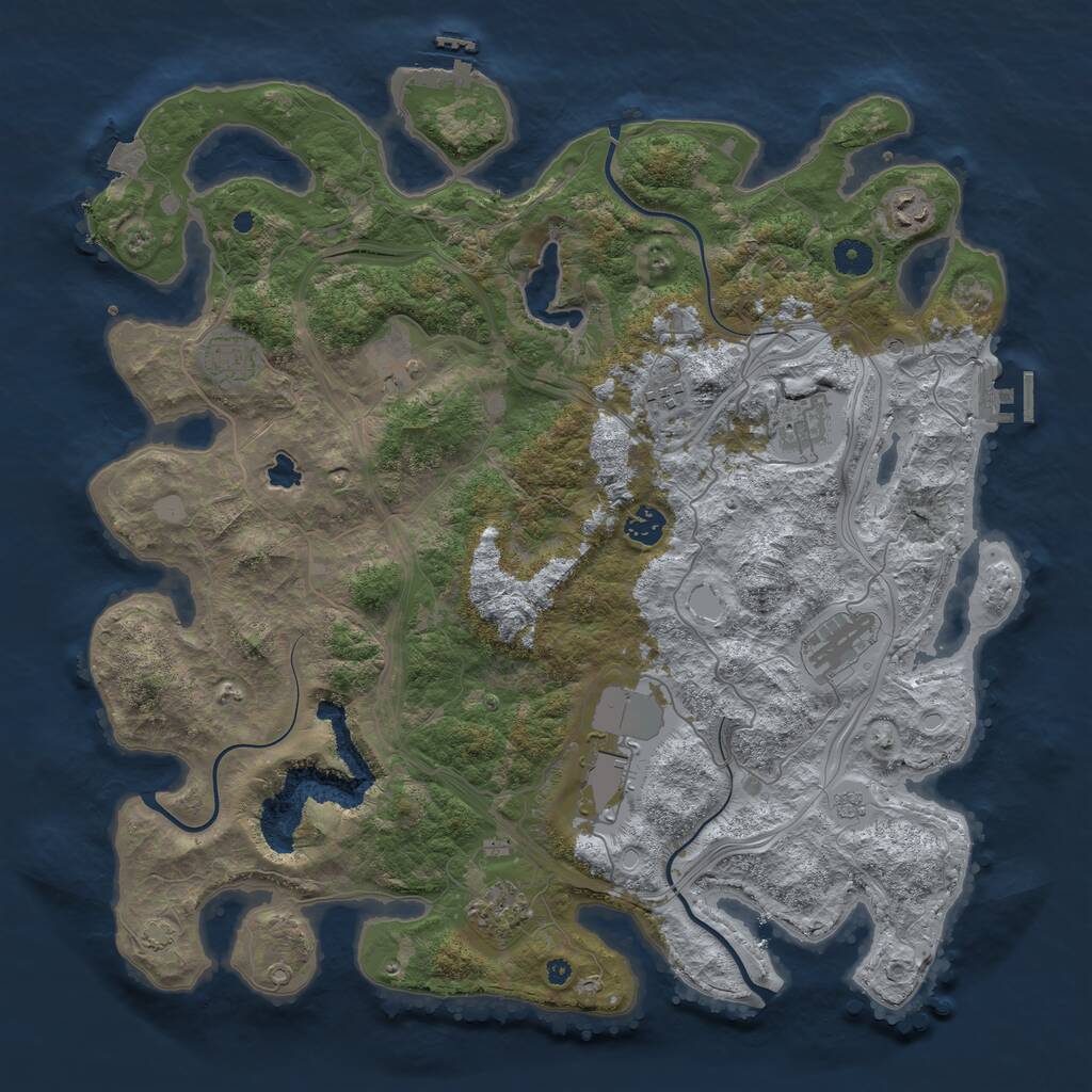Rust Map: Procedural Map, Size: 4250, Seed: 6999, 15 Monuments