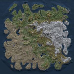 Thumbnail Rust Map: Procedural Map, Size: 5000, Seed: 1264383351, 17 Monuments