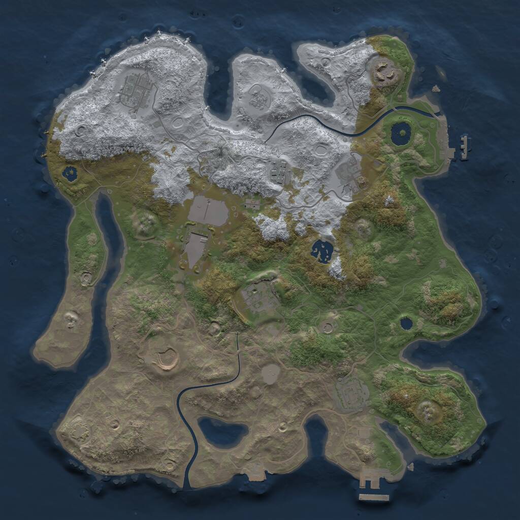 Rust Map: Procedural Map, Size: 3500, Seed: 798688791, 15 Monuments