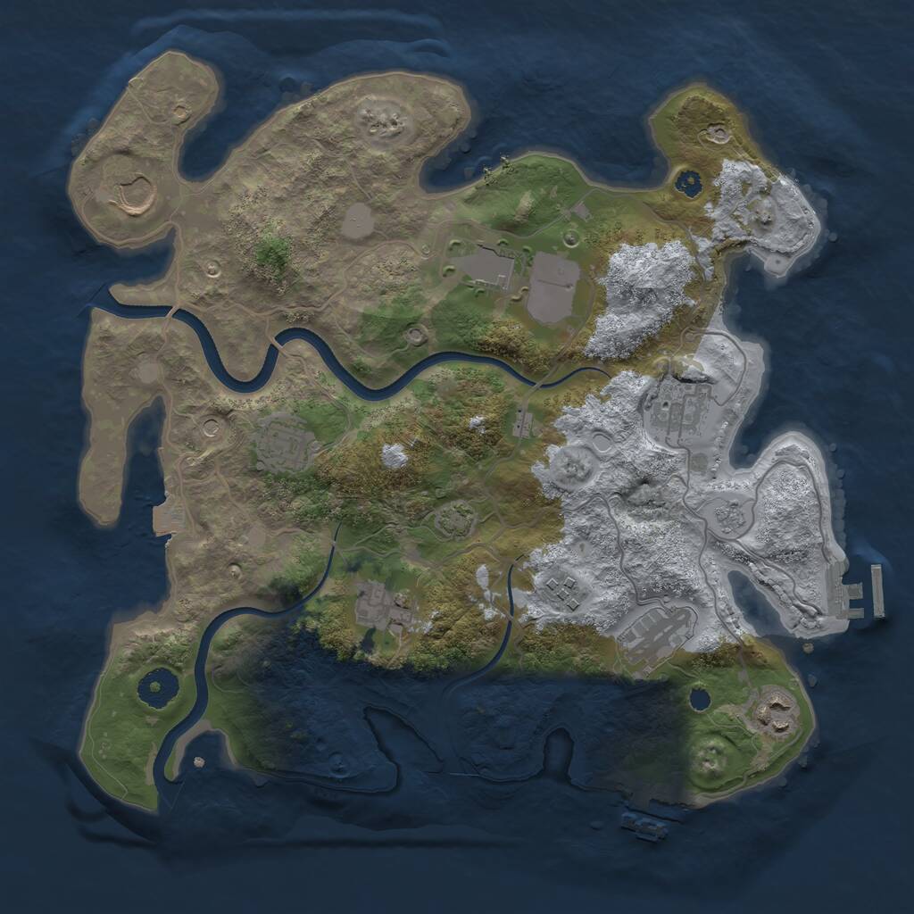 Rust Map: Procedural Map, Size: 3500, Seed: 1649516787, 14 Monuments
