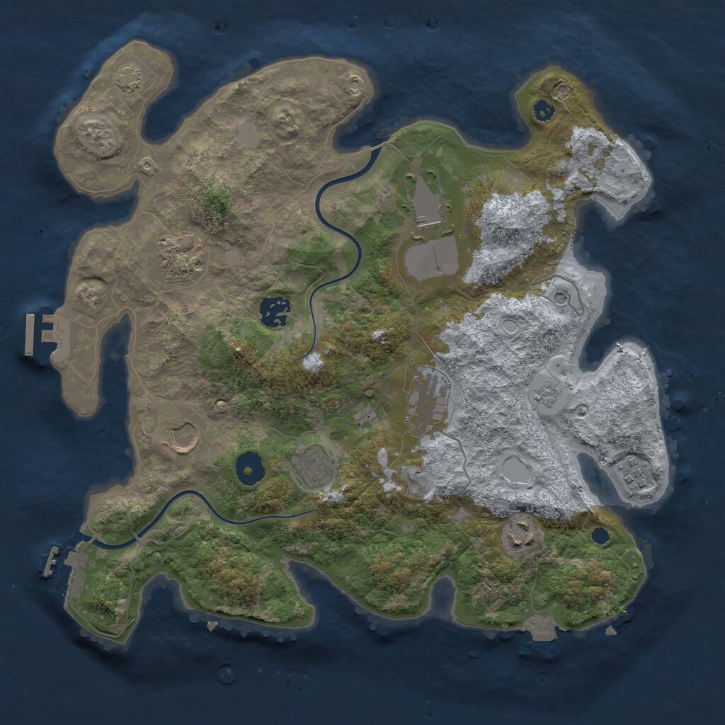 Rust Map: Procedural Map, Size: 3500, Seed: 1649516787, 14 Monuments