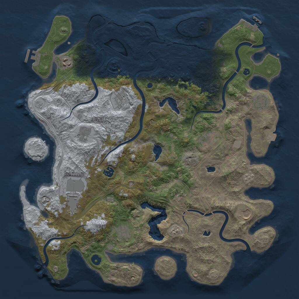 Rust Map: Procedural Map, Size: 4500, Seed: 583218684, 17 Monuments