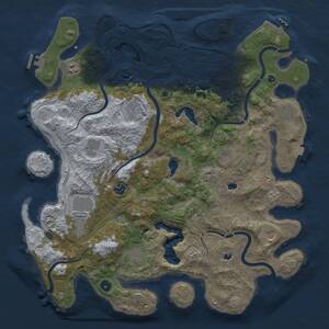 Thumbnail Rust Map: Procedural Map, Size: 4500, Seed: 583218684, 17 Monuments