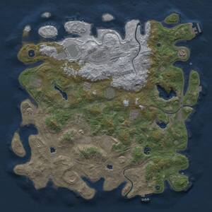 Thumbnail Rust Map: Procedural Map, Size: 4500, Seed: 21000169, 17 Monuments