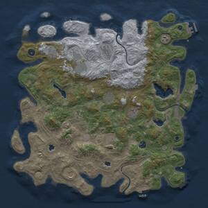 Thumbnail Rust Map: Procedural Map, Size: 4500, Seed: 21000169, 17 Monuments