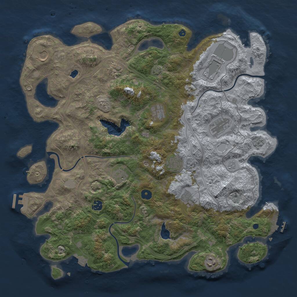 Rust Map: Procedural Map, Size: 4250, Seed: 326302620, 17 Monuments