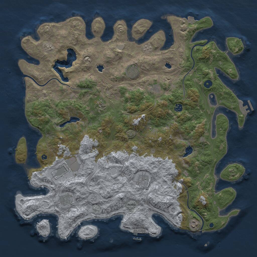 Rust Map: Procedural Map, Size: 4700, Seed: 2066598733, 15 Monuments