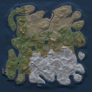 Thumbnail Rust Map: Procedural Map, Size: 3700, Seed: 65301711, 17 Monuments