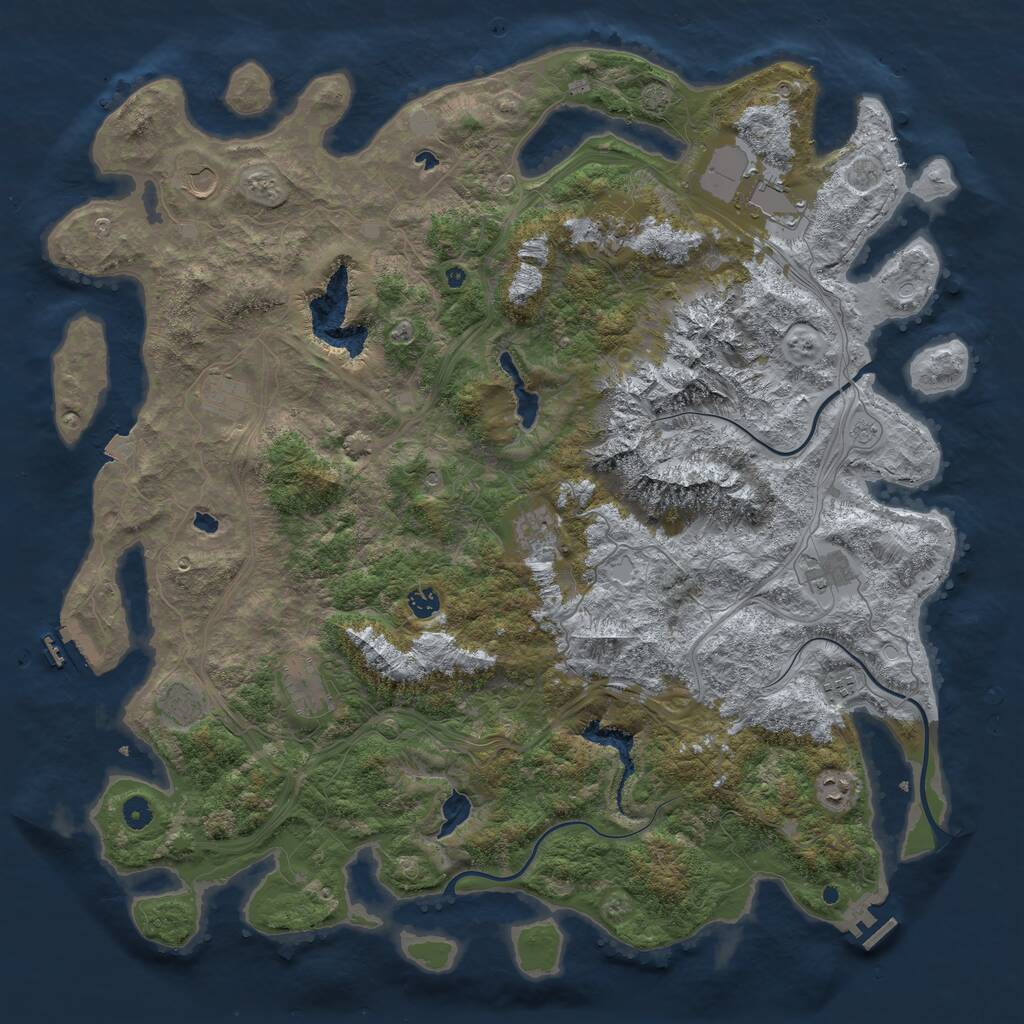 Rust Map: Procedural Map, Size: 5000, Seed: 376061795, 17 Monuments