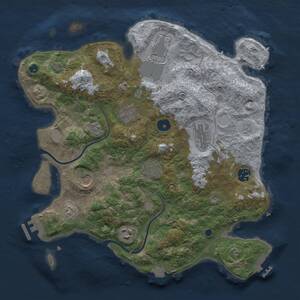 Thumbnail Rust Map: Procedural Map, Size: 3500, Seed: 1565071129, 14 Monuments