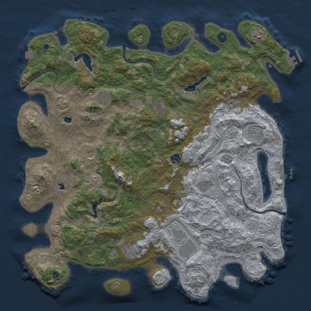 Rust Map: Procedural Map, Size: 4800, Seed: 1519243699, 17 Monuments