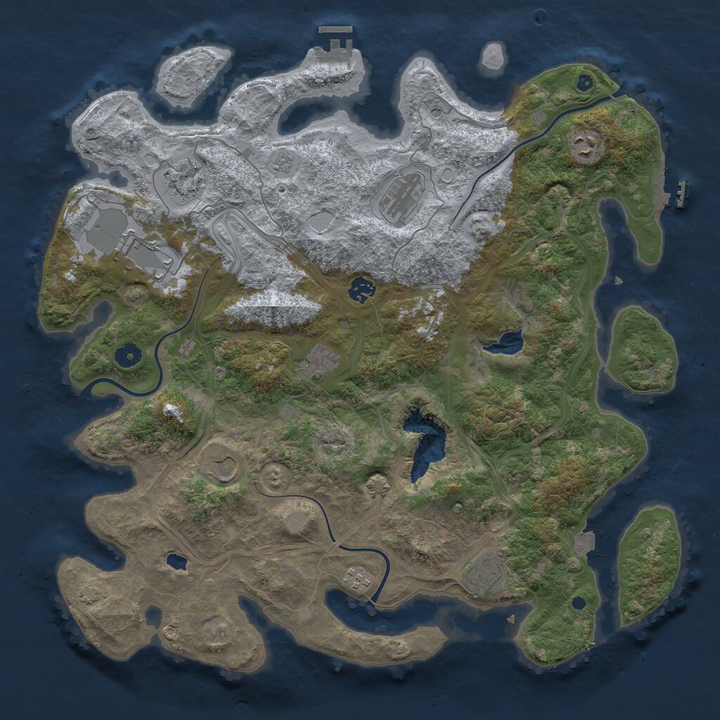 Rust Map: Procedural Map, Size: 4300, Seed: 286129669, 15 Monuments